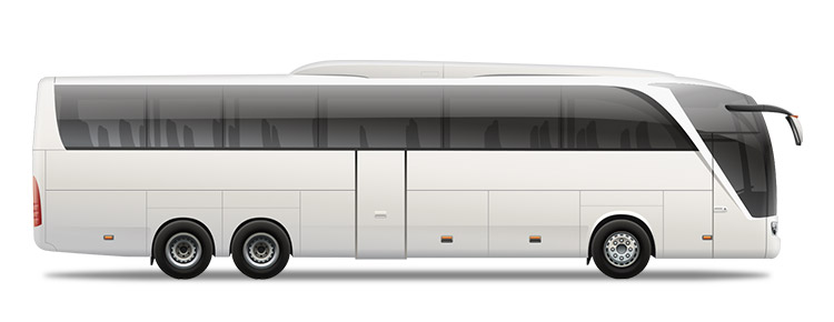 Symbol eines weißen Privatbusses
