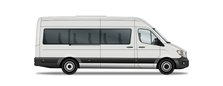 Symbol eines weißen privaten Minibusses