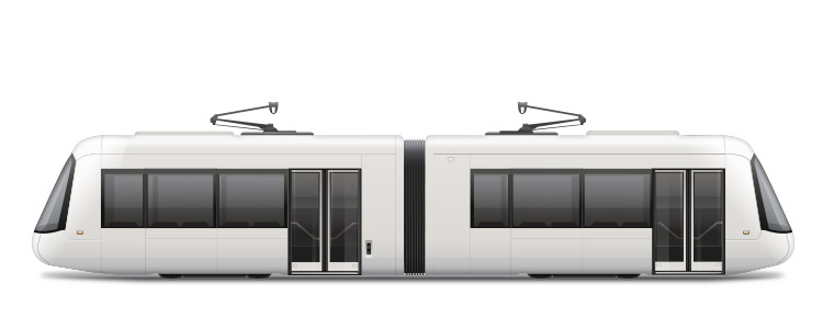 Icona di un tram bianco